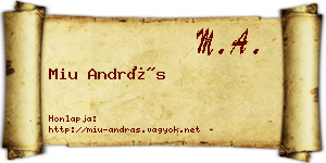 Miu András névjegykártya